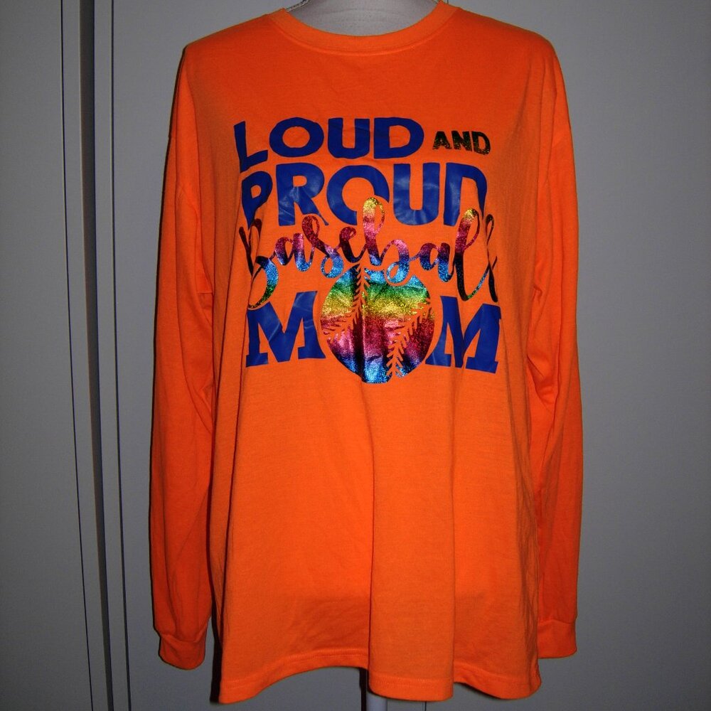 Laviva Sports Loud and Proud Baseball Mom Long Sleeve T-Shirt L